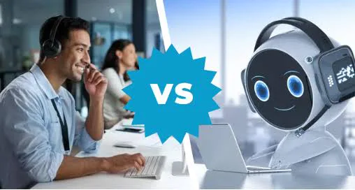 AI chatbot and human customer support comparison