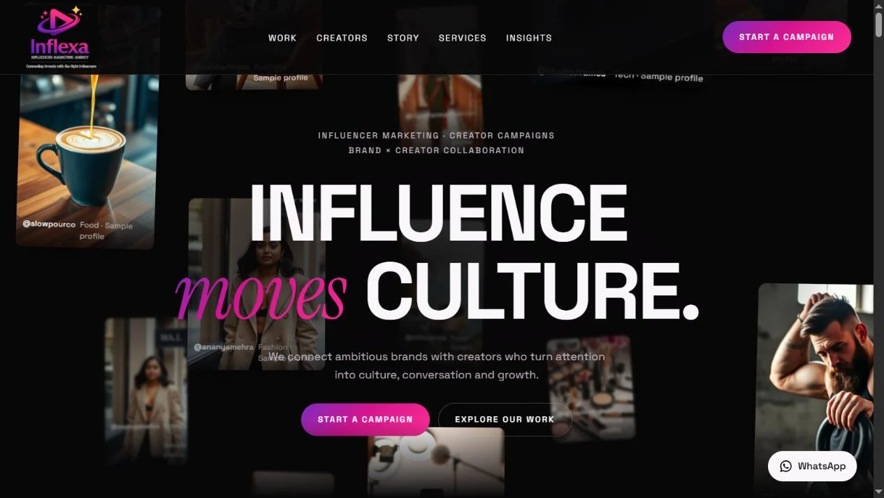 Inflexa homepage screenshot